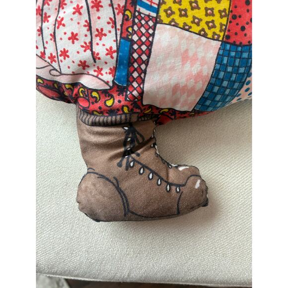 Sunbonnet Sue Stuffed Calico Doll Pillow – Patchwork Prairie Girl Handmade 1970s - Picture 7 of 7
